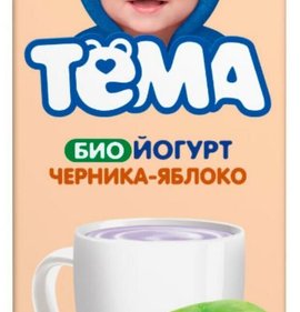 Фото товара Биойогурт Тема питьевой черника яблоко 2,8% 210г БЗМЖ
