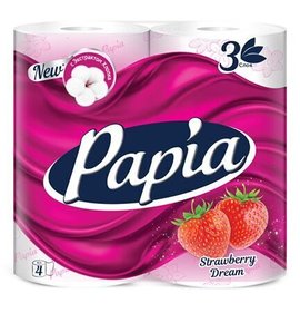 Фото товара Бумага туалетная Papia 3сл 4шт клубника