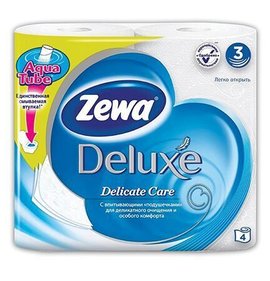 Фото товара Бумага туалетная Zewa Deluxe Хлопок 3сл 4шт