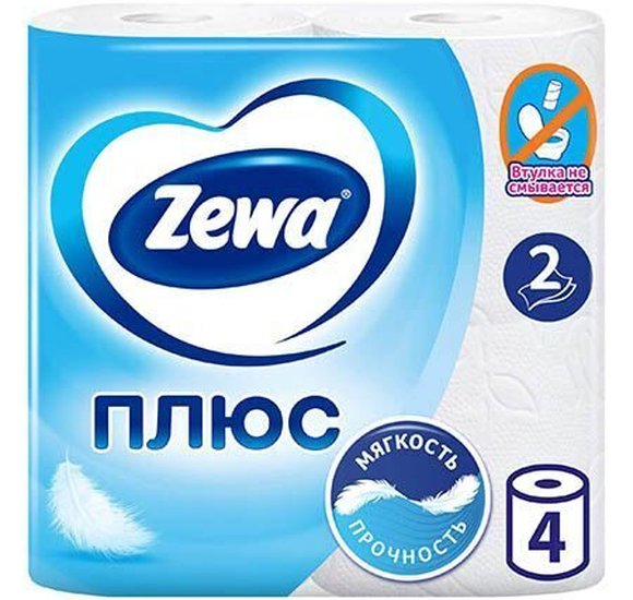 Бумага туалетная Zewa плюс 2сл 4шт/24 / купить с доставкой в Канске
