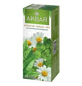 Фото товара Чай Акбар зеленый 25пак по 2г Ромашка мята