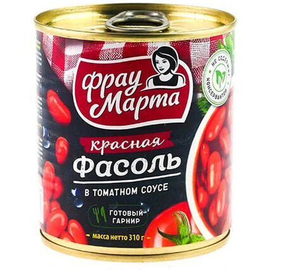 Фасоль Фрау Марта красная в т/с 310г ж/б купить с доставкой в Канске