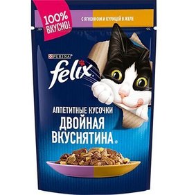 Фото товара Felix  Аппетитные кусочки д/к пак.85гр ягненок+курица