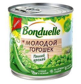 Фото товара Горошек зеленый Бондюэль молодой 425г