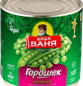 Фото товара Горошек зеленый Дядя Ваня 400г