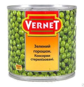 Фото товара Горошек зеленый Vernet 425мл ж/б