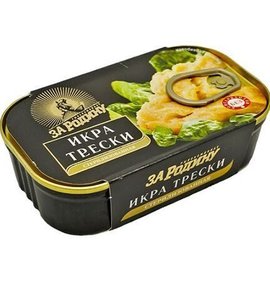 Фото товара Икра трески За Родину стерилизованная 135г ключ