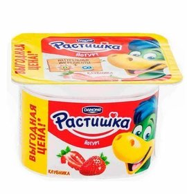Фото товара Йогурт Растишка клубника 3% 110г БЗМЖ