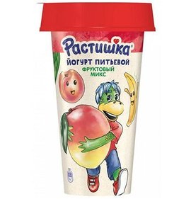 Фото товара Йогурт Растишка питьевой 2,8% Фруктовый микс 190г БЗМЖ