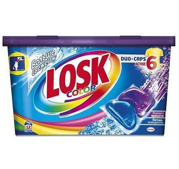 Капсулы для стирки Losk 12шт Колор купить с доставкой в Канске