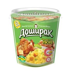 Фото товара Картофельное пюре Доширак 52г вкус курицы стакан