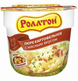 Фото товара Картофельное пюре Роллтон 40г мясной вкус стакан