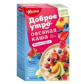 Фото товара Каша Увелка  Ассорти 5 вкусов 5*40г