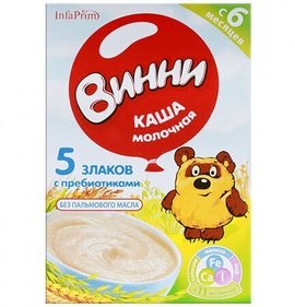 Фото товара Каша Винни молочная 5 злаков с пребиот 200г