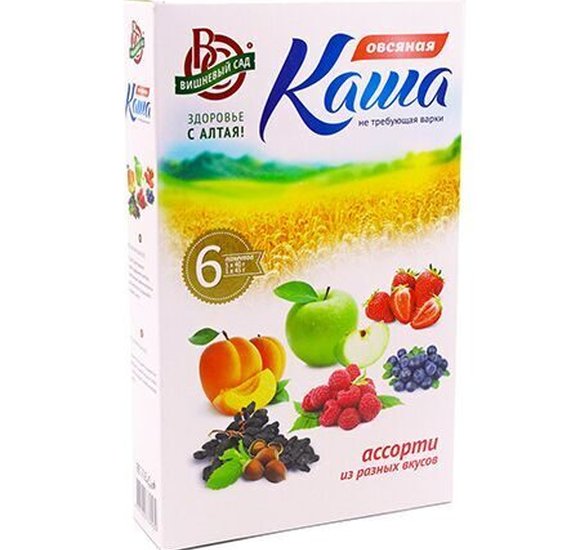 Каша Вишневый сад овсяная ассорти вкусов 6х40г купить с доставкой в Канске