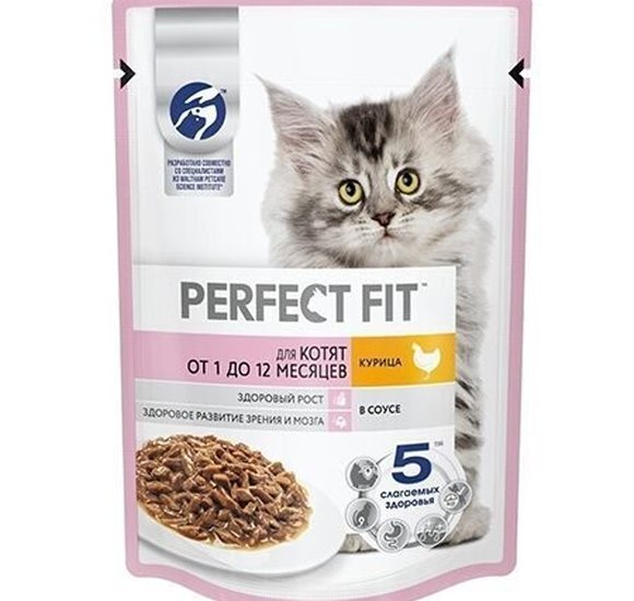 Корм Perfect Fit Курица в соусе для котят 75г купить с доставкой в Канске