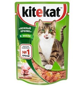 Фото товара Корм для кошек Китикет Нежный кролик в желе 85г