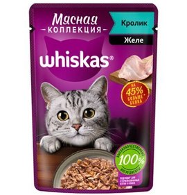 Фото товара Корм для кошек Вискас Мясная коллекция Желе кролик 75г