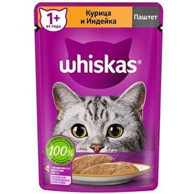 Фото товара Корм для кошек Вискас Паштет курица индейка 75г