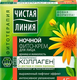 Фото товара Крем Чистая линия для лица 45мл Фито Арника и жимолость ночной банка 45+