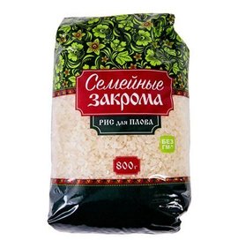 Фото товара Крупа Семейные закрома Рис для плова 800г