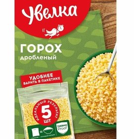 Фото товара Крупа Увелка Горох дробленый 5пак по 80г