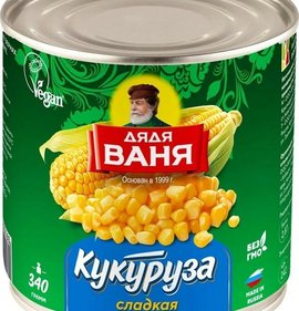 Фото товара Кукуруза Дядя Ваня сладкая 340г