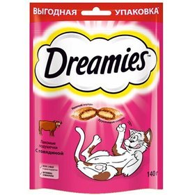 Фото товара Лакомство для кошек Dreamies подушечки с говядиной 140г