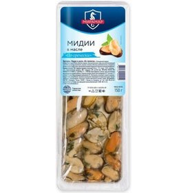 Фото товара Мидии Мирамар в масле по-гречески 150г