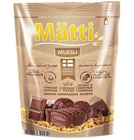 Фото товара Мюсли Matti 250г шоколадное ассорти