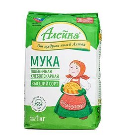 Фото товара Мука Алейка 1кг пшеничная в/с