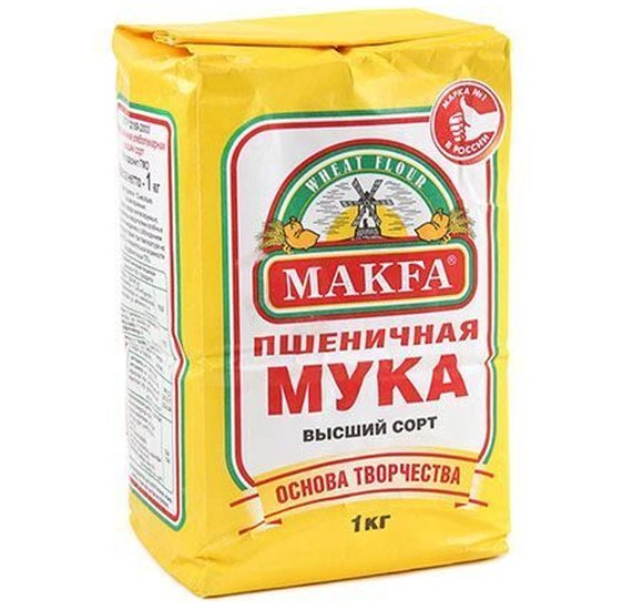 Мука Макфа 1кг пшеничная в/с купить с доставкой в Канске