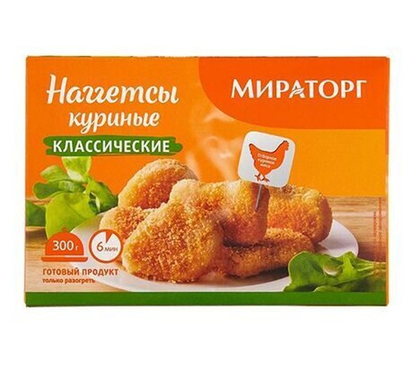 Наггетсы Мираторг куриные Классические 300г купить с доставкой в Канске