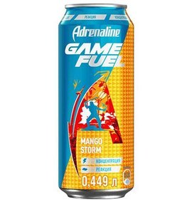 Фото товара Напиток энергетический Adrenaline RUSH Игровая энергия Манго 0,449л ж/б
