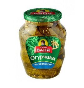 Фото товара Огурчики Дядя Ваня маринованные по берлински 680г