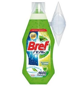 Фото товара Освежитель для унитаза Bref Гель Зеленое яблоко 360мл