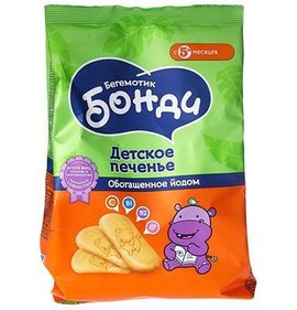 Фото товара Печенье Бегемотик Бонди обогащенное йодом с 5 мес 180г