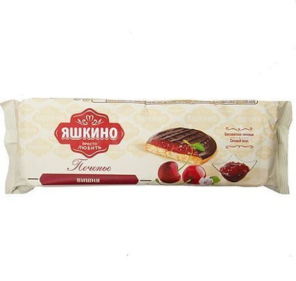 Печенье Яшкино 137г вишня сдобное купить с доставкой в Канске