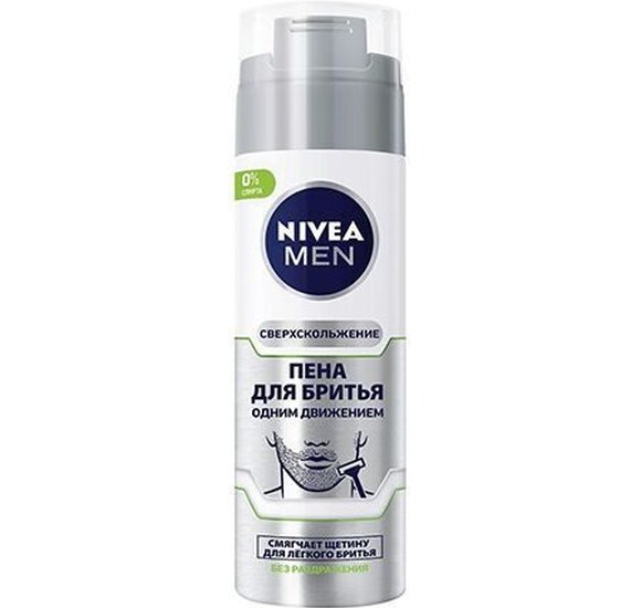 Пена для бритья Nivea fo Men Сверхскольжение Одним движением 200мл купить с доставкой в Канске