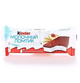 Фото товара Пирожное Киндер Молочный ломтик Молоко Мед 28г БЗМЖ
