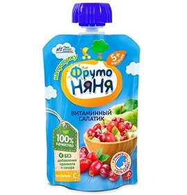 Фото товара Пюре ФрутоНяня Витаминный салатик 90г
