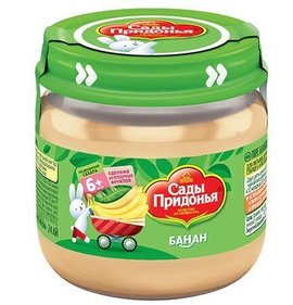 Фото товара Пюре Сады Придонья Банан 80г ст/б