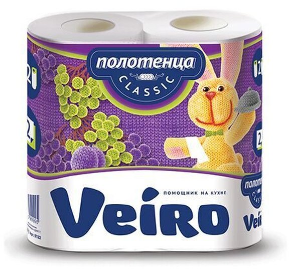 Полотенце бумажное Linia Veiro Классик 2-х слойное 2 рулона купить с доставкой в Канске