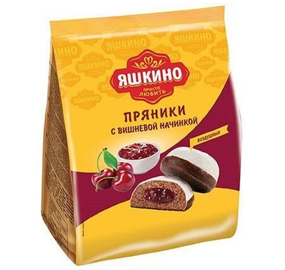 Пряники Яшкино 350г с вишневой начинкой купить с доставкой в Канске