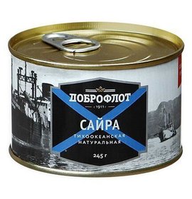 Фото товара Сайра Доброфлот т/о натуральная 245г ключ