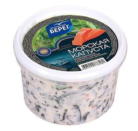 Салат из морской капусты Балтийский берег Лососевый 250г купить с доставкой в Канске