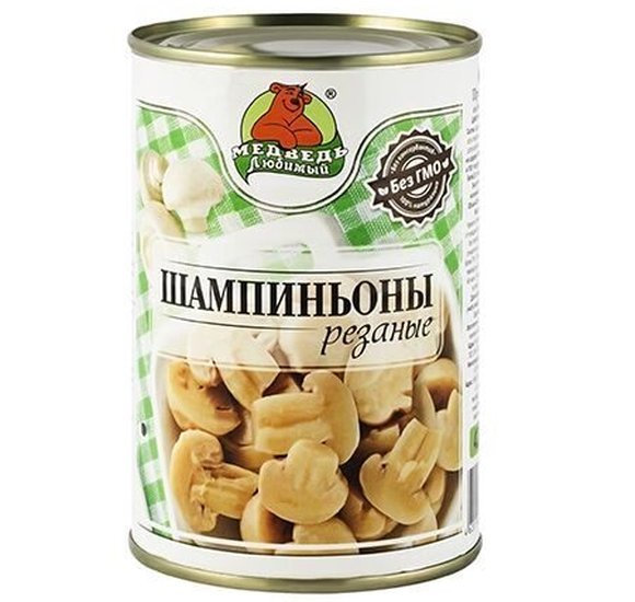 Шампиньоны Медведь любимый резаные 425мл купить с доставкой в Канске