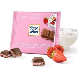 Фото товара Шоколад Ritter SPORT 100г молочный клубника и йогурт