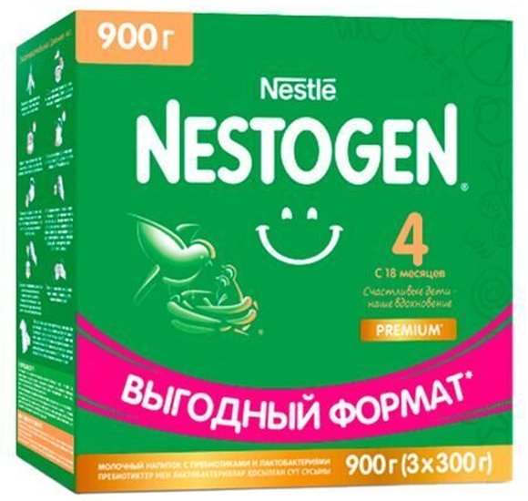 Смесь Nestlle NESTOGEN 4 молочная с пребиотиками 3 по 300г купить с доставкой в Канске