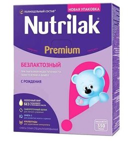 Фото товара Смесь Нутрилак Безлактозный с рождения 350г